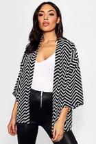 Boohoo Chevron Print Kimono