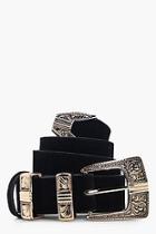 Boohoo Amy Suedette Tipped Western Belt