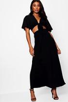 Boohoo Maye Tie Angle Sleeve Maxi Skirt Co-ord