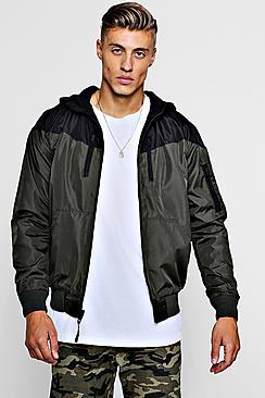 Boohoo Zip Through Hooded Fleece Lined Reversible Jacket