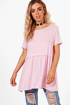 Boohoo Ruffle Hem T-shirt