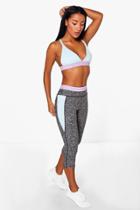 Boohoo Alicia Fit Panelled Capri Running Legging Grey