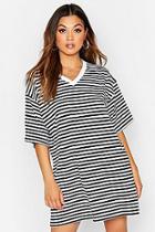 Boohoo V Neck Cotton T Shirt Dress