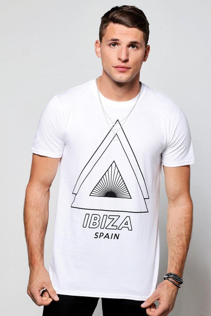 Boohoo Ibiza Spain Print T-shirt White
