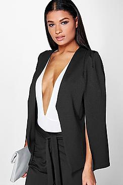Boohoo Alexis Tailored Crepe Cape
