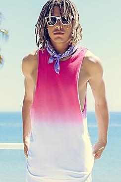 Boohoo Sleeveless Dip Dye T Shirt