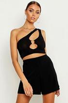 Boohoo Slinky Ring Detail Top & Flippy Short Co-ord