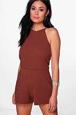 Boohoo Lottie High Neck Playsuit