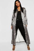 Boohoo Plus Maxi Tie Animal Kimono