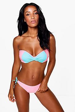 Boohoo Esther Contrast Underwired Bandeau Bikini