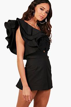 Boohoo Charly Statement Shoulder Playsuit