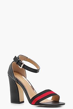 Boohoo Rose Monochrome Stripe 2 Part Heels