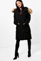 Boohoo Tall Lorna Faux Fur Trim Parka