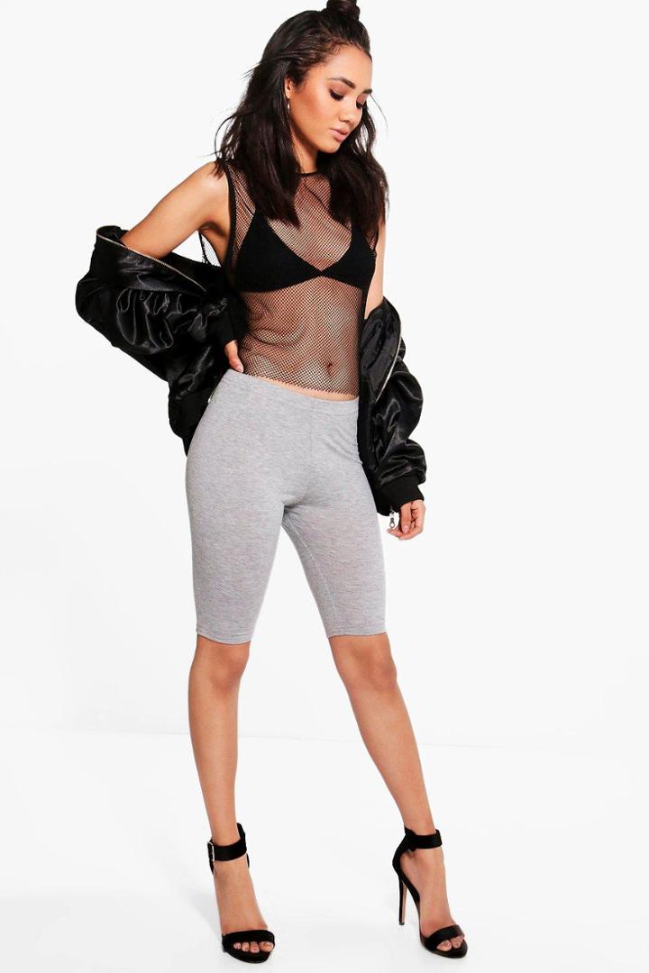Boohoo Petite Dana Cut Off Legging Grey