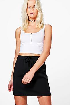 Boohoo Hannah Zip Front Crop Top