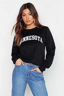 Boohoo Minnesota Crew Neck Sweat