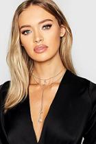 Boohoo Sun And Moon Delicate Plunge Necklace