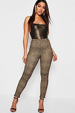 Boohoo Leopard Print Skinny Trousers