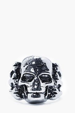 Boohoo Sliver Skull Ring
