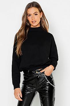 Boohoo Funnel Neck Brush Back Sweater