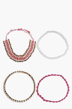 Boohoo Darcy Mixed Embellished Bracelet 4 Pack