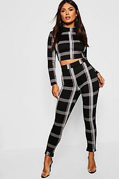 Boohoo Check Skinny Trousers