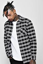 Boohoo Black Long Sleeve Regular Fit Check Shirt