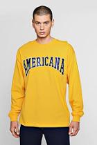 Boohoo Oversized Long Sleeve America Print T-shirts