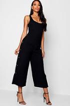 Boohoo Woven Button Side Culottes