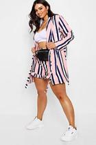 Boohoo Zendaya Edit Stripe Longline Blazer