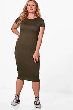 Boohoo Plus Veronica Cap Sleeve Midi Dress