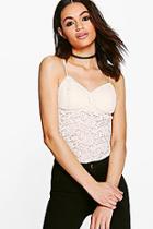 Boohoo Shannon Lace Strappy Vest