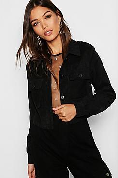 Boohoo Corduroy Utility Trucker Jacket