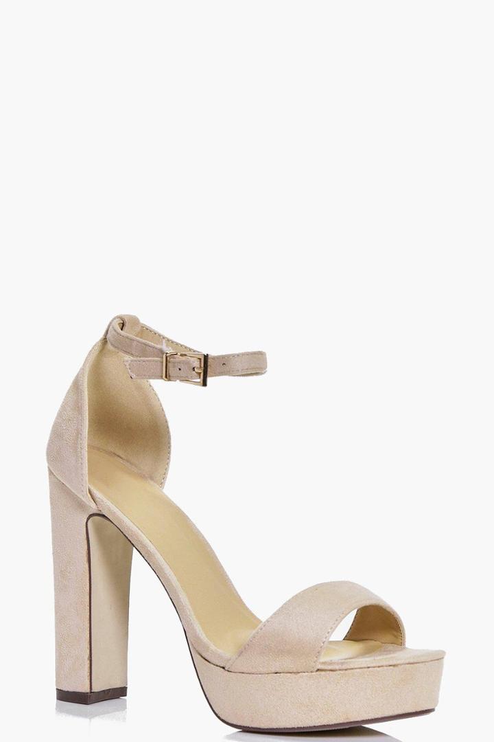 Boohoo Katie Two Part Platform Heel Nude