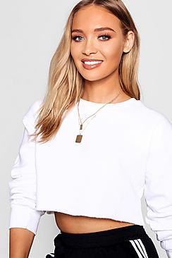 Boohoo Double Layer Bar Tag Necklace