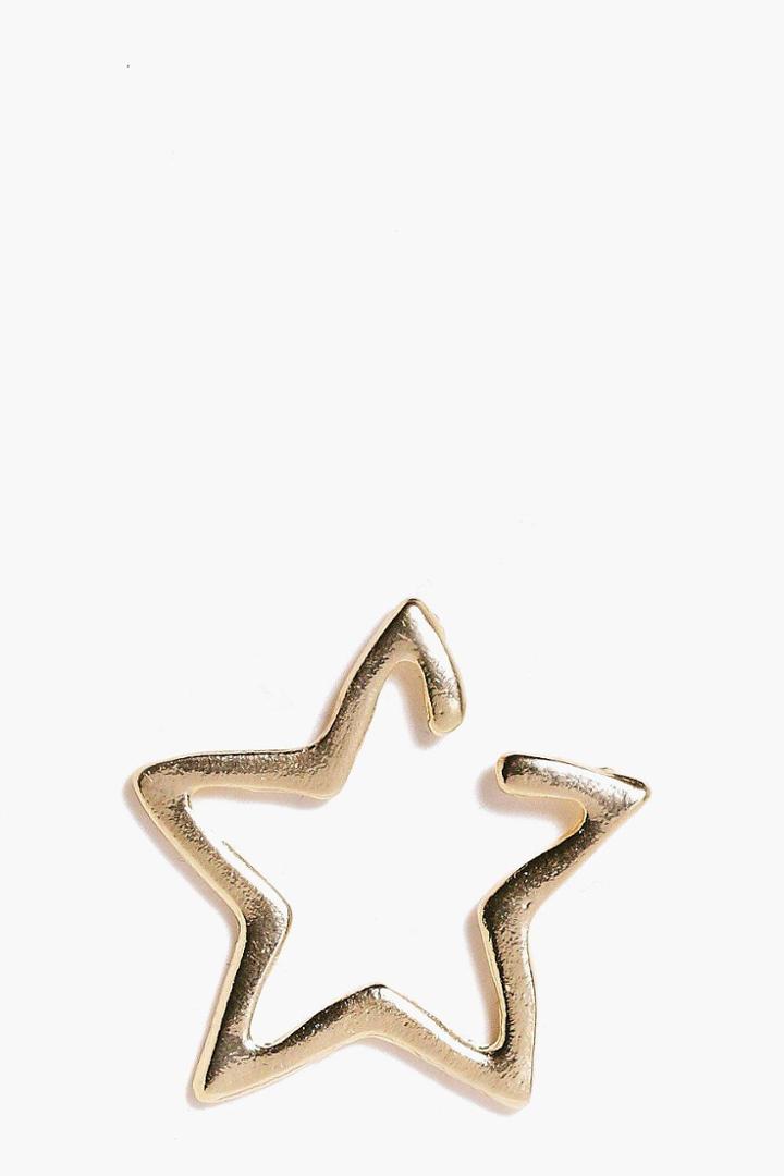 Boohoo Olivia Star Ear Cuff Gold