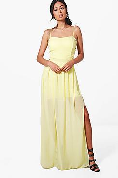 Boohoo Hollie Strappy Side Maxi Dress