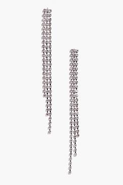 Boohoo Tia Diamante Drop Earrings
