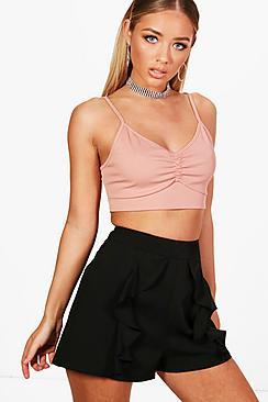 Boohoo Esmerelda Ruffle Tailored Shorts