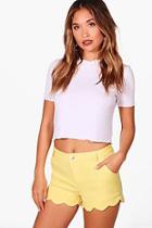 Boohoo Beth Scallop Detail Short