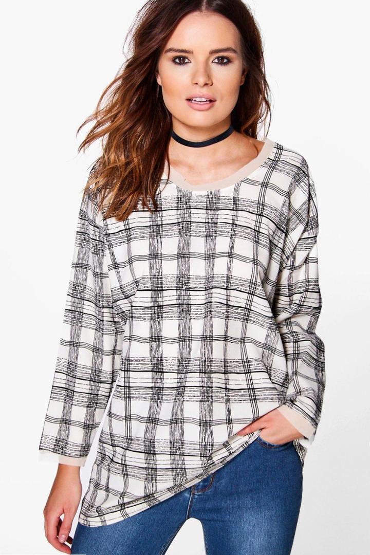 Boohoo Eloise Check Long Sleeve Shirt Black