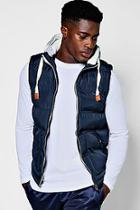 Boohoo Padded Gilet With Jersey Hood