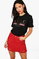 Boohoo Tall Leona Luxe New York Slogan T-shirt