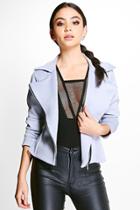 Boohoo Vanessa Fitted Biker Jacket Grey