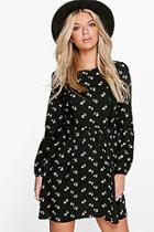 Boohoo Anabelle Bohemia Floral Printed Smock Dress