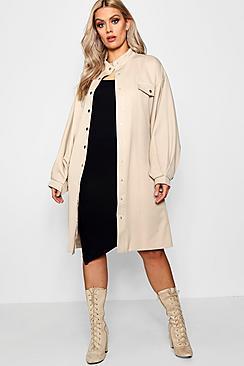 Boohoo Plus Oversized Sleeve Trench Coat