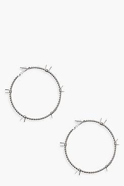 Boohoo Lola Barbed Wire Hoop Earrings