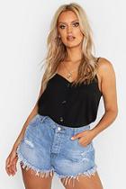 Boohoo Plus Button Front Woven Cami