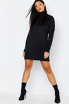 Boohoo Roll Neck Neon Sweatshirt Dress