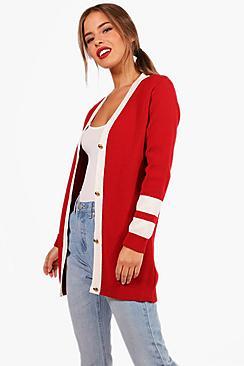 Boohoo Petite Scarlett Military Style Oversized Cardigan